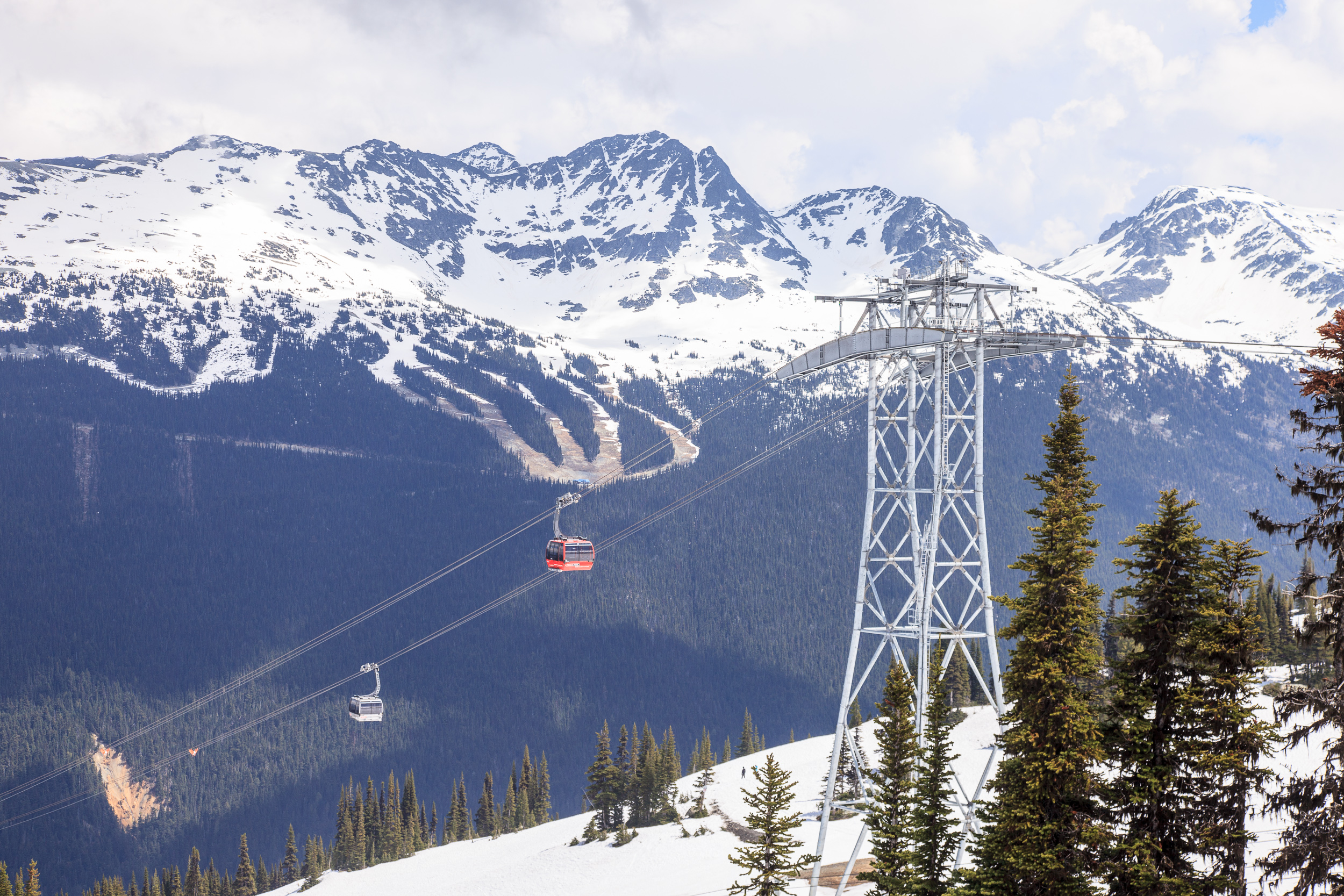 Кондольный подъемник между горами