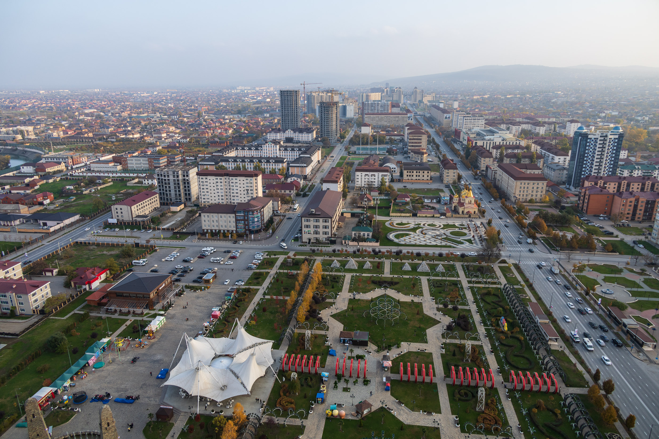 Вид со смотровой площадки Грозный-Сити